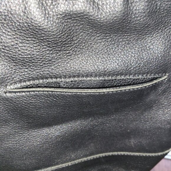 Elliot Luca Leather Bucket Crossbody Handbag Black w White Tassel Pull - Picture 8 of 16